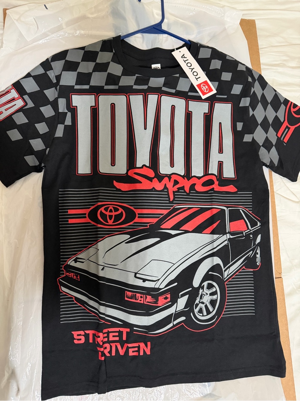 Toyota Supra Graphic Tee - Black and Gray with Red Accents